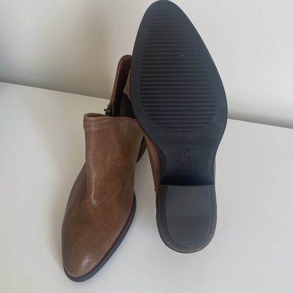 KANNA Brown Leather Ankle Booties Size 7.5 Pointed Toe Spain Fall 2025 Moto Chic - Picture 11 of 16